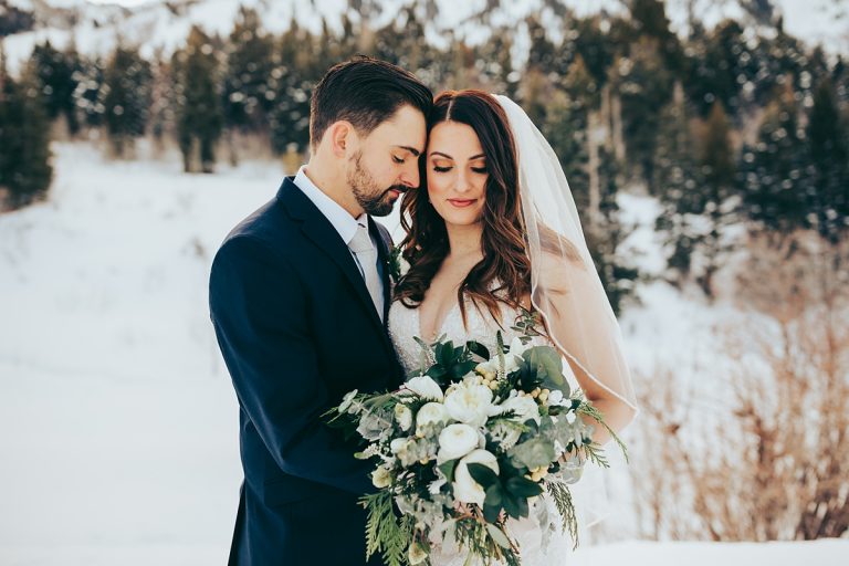 Utah Wedding Photographer | Snowy Mountain Formal Session | Alicia & Taylor
